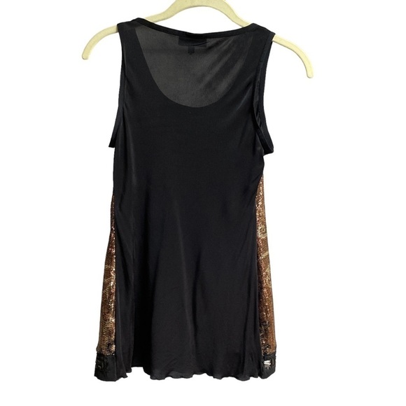 HALE BOB Sequin Tank Top Small Black Brown Metallic Celebrity Style - Picture 3 of 9
